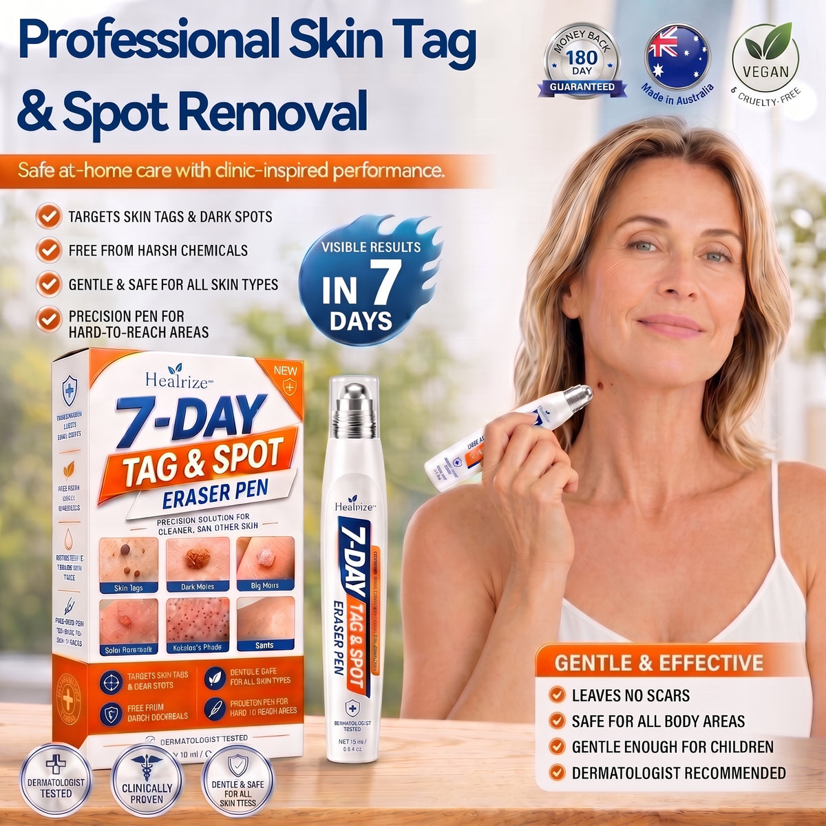 𝐏𝐡𝐚𝐫𝐦𝐚𝐜𝐢𝐬𝐭 𝐑𝐞𝐜𝐨𝐦𝐦𝐞𝐧𝐝𝐞𝐝 🍉𝑯𝗲𝙖𝐥𝒓𝗶𝙯𝗲® 7-𝐷𝑎𝑦 𝗧𝐚𝐠 & 𝗦𝗽𝐨𝐭 𝐄𝐫𝒂𝒔𝒆𝒓🪄(Zero 𝐏𝐚𝐢𝐧, Zero 𝐒𝐜𝐚𝒓𝒔 Rollerball)👩‍⚕️